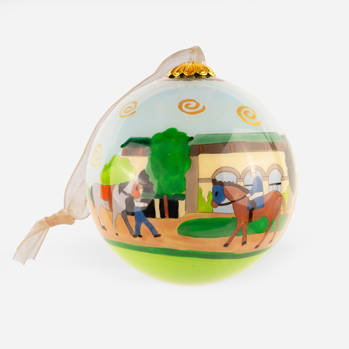 Kitty Keller Keeneland Circling Paddock Glass Ornament