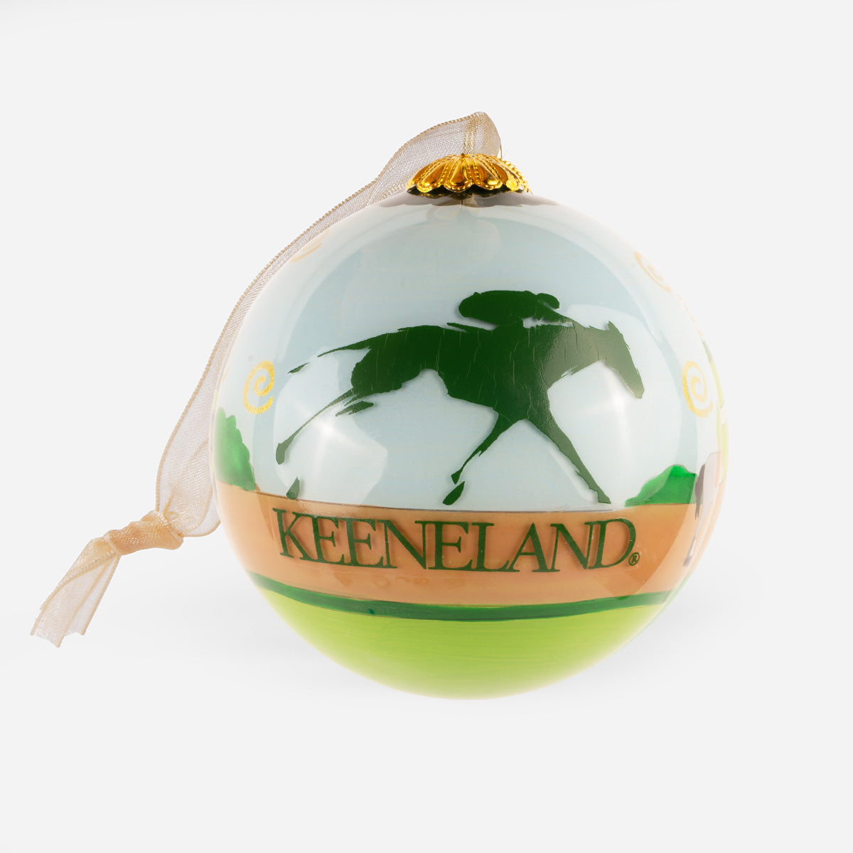 Kitty Keller Keeneland Circling Paddock Glass Ornament