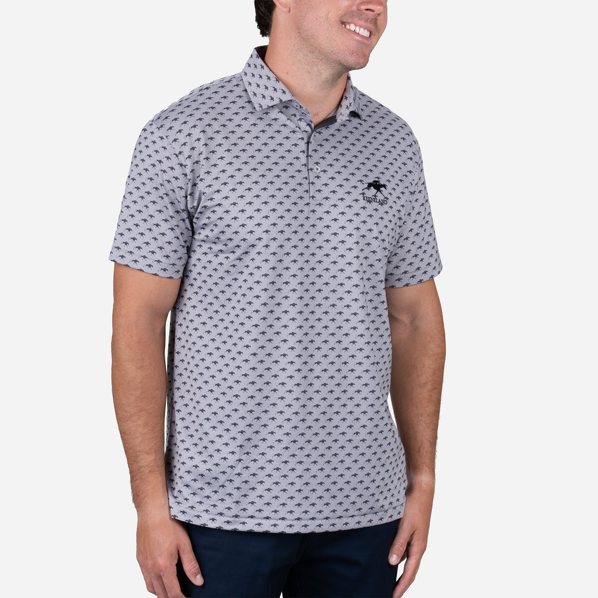 Horn Legend Keeneland Men's Horse Logo Tonal Polo