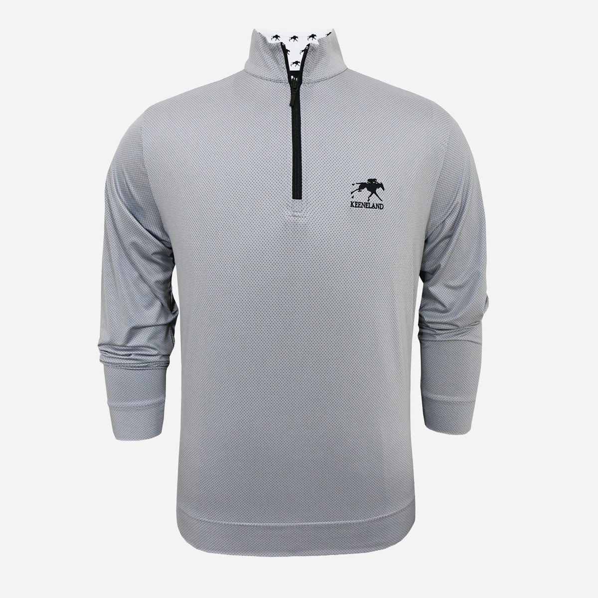 Horn Legend Keeneland Men's Pindot With Horse Trim 1/4 Zip