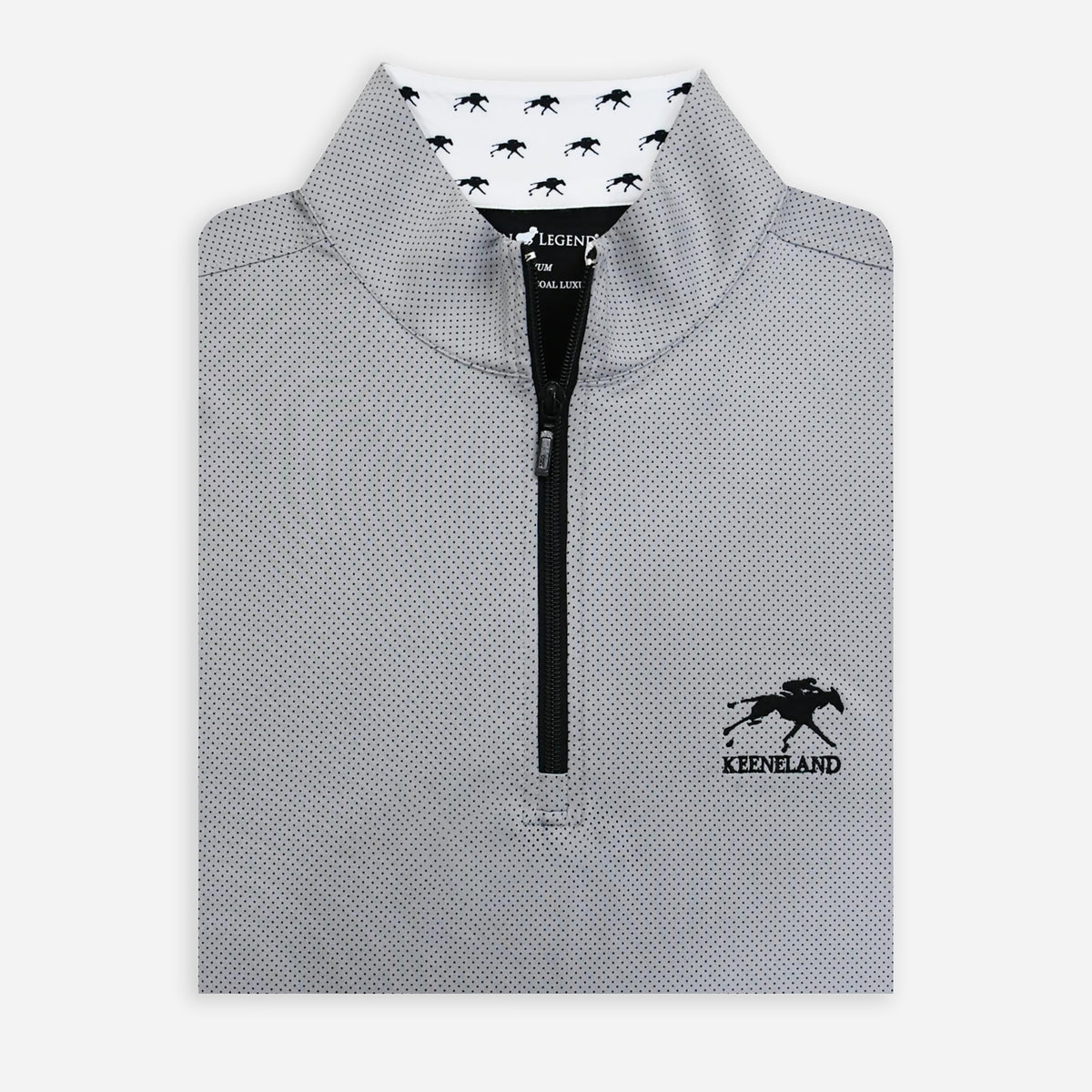 Horn Legend Keeneland Men's Pindot With Horse Trim 1/4 Zip
