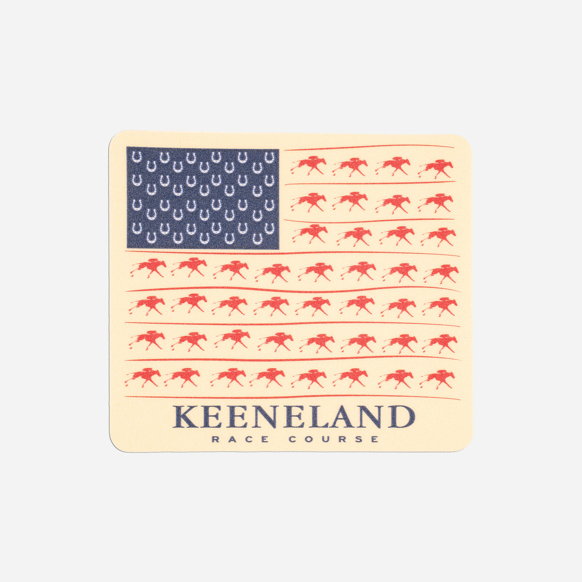 Keeneland Horses &amp; Horseshoes US Flag Decal