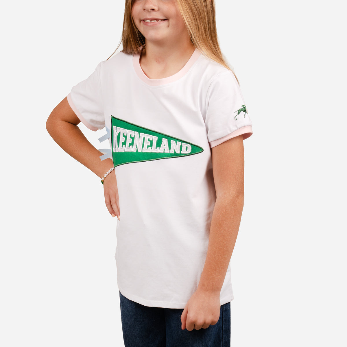 Bits &amp; Bows Keeneland Kids Pennant Applique Tee
