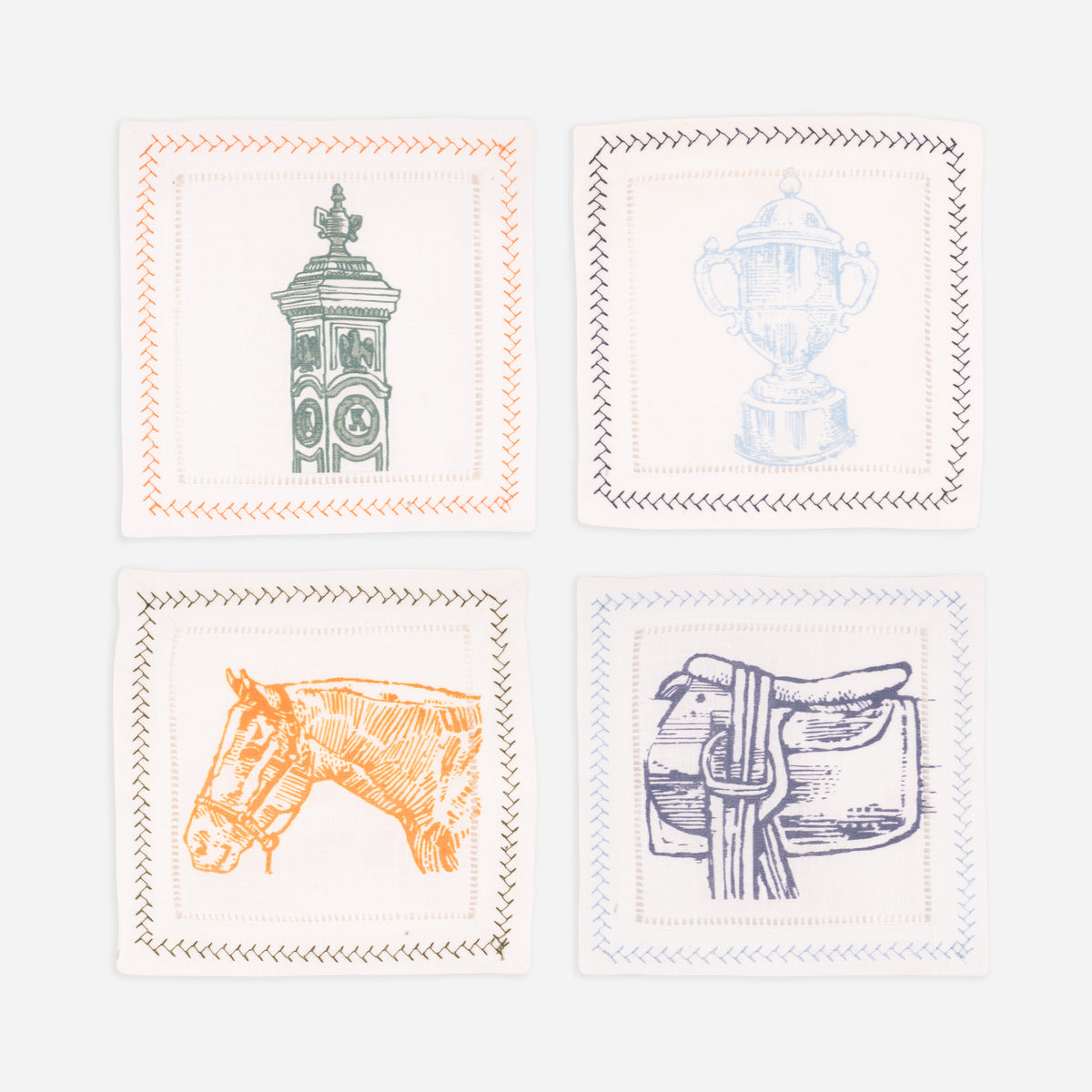 House Of Henry Keeneland Elements Cocktail Napkins Set of 4