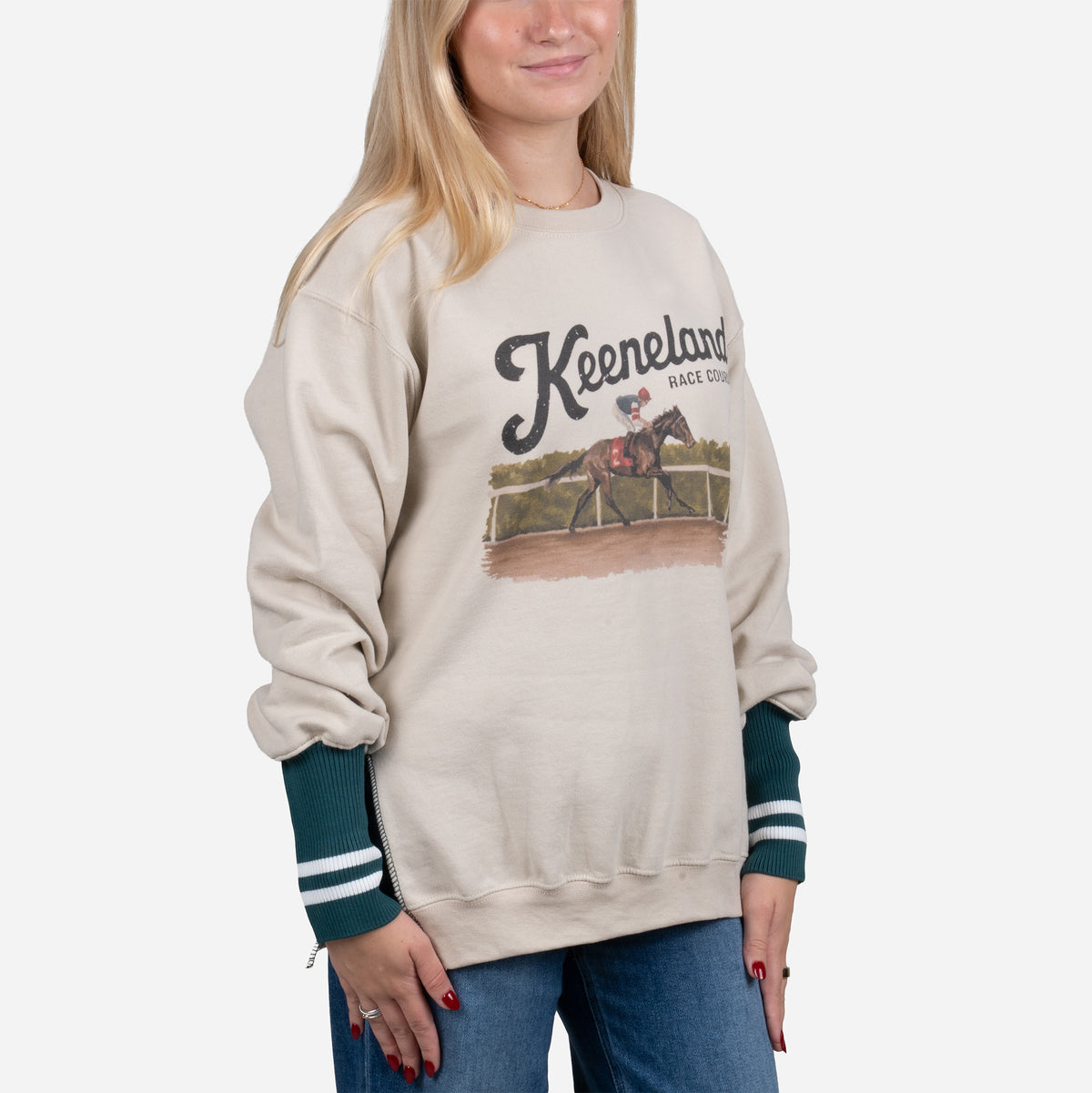 House Of Henry Keeneland Women's Horse &amp; Jockey Cuffed Sweatshirt