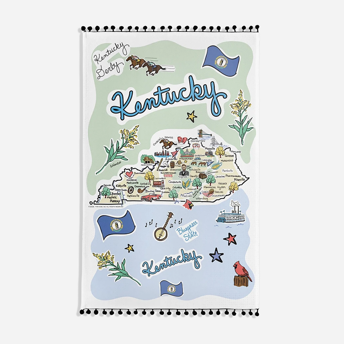 Kentucky Bluegrass State Tea Towel