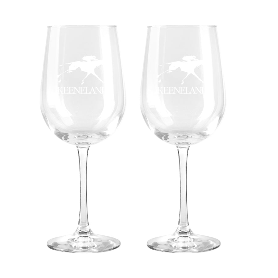 Keeneland Logo Tall Wine Glass Set
