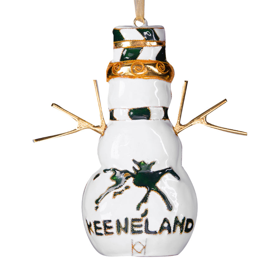 Kitty Keller Keeneland Snowman Ornament