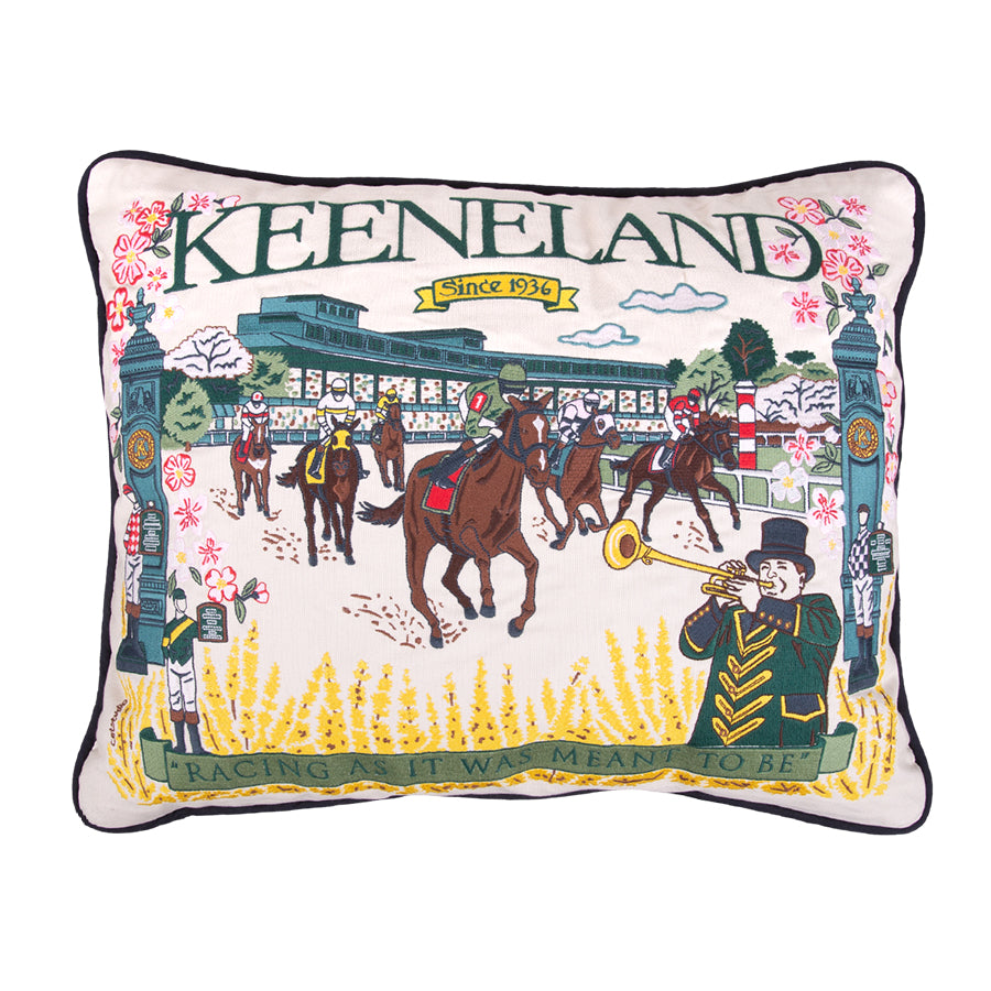 Catstudio Keeneland Trifecta Embroidered Pillow